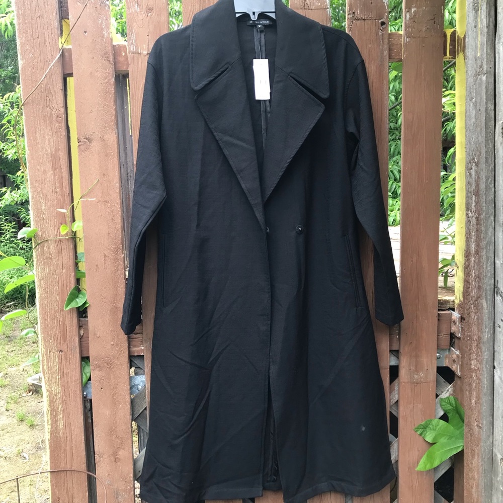 Kendall & Kylie Long Black Coat